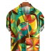 Men's Hawaiian Tiki Toucan Print Long Sleeve Shirt