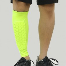 Football Anti  collision Leggings Outdoor Basketball Riding Mountaineering Ankle Protect Calf Socks Gear Protecter  Fluorescent Green Size  L