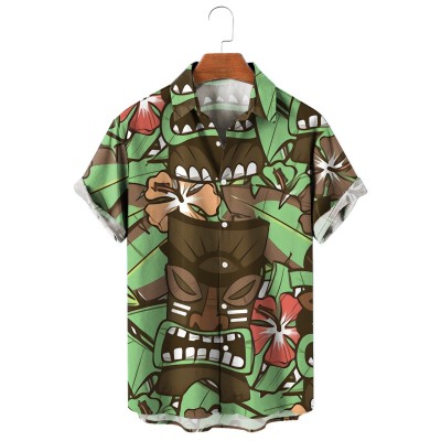 Men's Tiki Tropical Hawaiian Short Sleeve Shirt