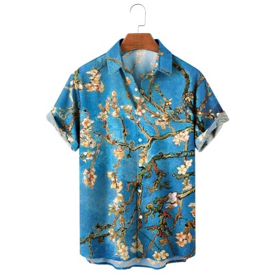 Oil Painting Print Lapel Shirt 52116180X