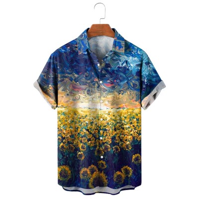 Men's Sunflower Oil Painting Shirt 72321872X